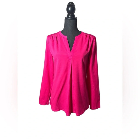 French Connection Pink V-Neck Pullover Blouse Size Medium - Picture 1 of 7
